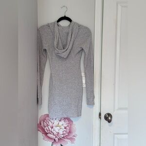 TNA waffle hoodie mini dress